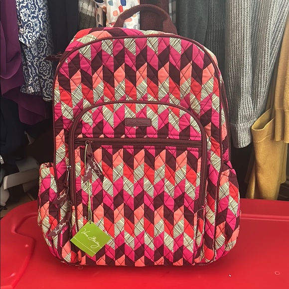 Vera Bradley Campus Tech Quilted Backpack - Bohemian Chevron - Picture 1 of 6
